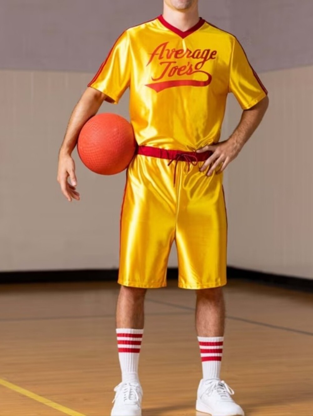 Spirit Gold Athletic Shorts with Red Trim